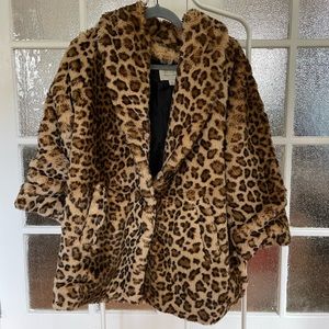 Funky Leopard Faux Fur Coat